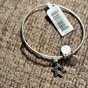 Silver Star of David Charm ALEX AND ANI Bangle Bracelet